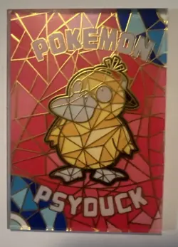 Pokemon Chinese Elf Eif Origin Collection Psyduck Stained Glass Card Case Hit - Image 1
