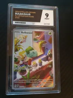 ACE 9 Bulbasaur 143/142 Stellar Crown Illustration Rare Holo Pokemon Card - Mint - Image 1