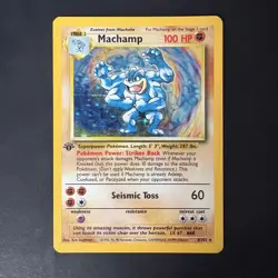 Vintage Pokemon Base Set Machamp Holo 1st Edition - Image 1