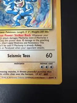 Vintage Pokemon Base Set Machamp Holo 1st Edition - Image 5
