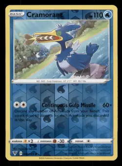 Cramorant SWSH04: Vivid Voltage #040/185 Uncommon Reverse Holo Pokemon LP - Image 1