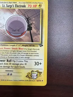 Lt. Surge’s Electrode #52/132 - Gym Challenge 1st Edition NM- - Image 5