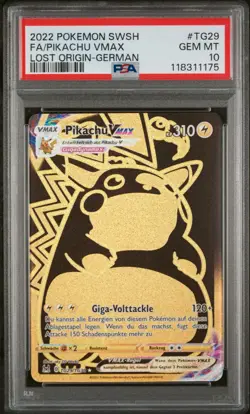 Pokemon Pikachu VMAX TG29/TG30 Lost Origin Deutsch PSA 10 GEM MINT Low POP - Image 1