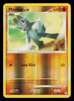 Pokemon Card Machop Reverse Holo 86/130 Rare Diamond & Pearl Vintage LP 2007 - Image 1