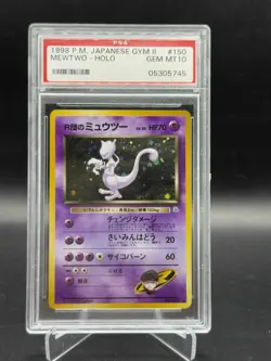 1999 POKEMON | ROCKET'S MEWTWO HOLO No. 150 |Japanese Gym 2 | PSA 10 Old Cert - Image 1