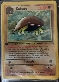 Pokemon Fossil 1st Edition card Kabuto # 50 Nm-MINT never used/Unplayed -WOTC - Image 1