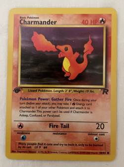 1x Charmander 50/82 1st Edition Team Rocket Pokemon Card LP/NM - Image 1
