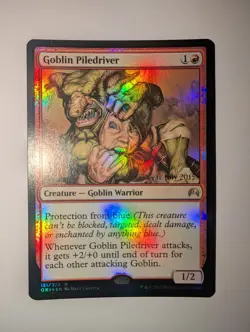Goblin Piledriver Pre Release Promo Foil Near Mint MTG - Image 1