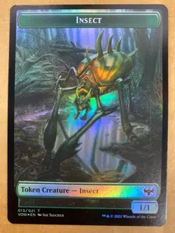 MTG 1x FOIL Slug 21 / Insect Token Innistrad: Crimson Vow Magic Gathering x1 NM - Image 2
