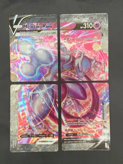 Pokemon Card Mewtwo V-Union SWSH159-SWSH162 Black Star Promo Set of 4 NM - Image 1
