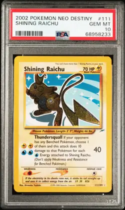 2002 POKEMON NEO DESTINY #111 SHINING RAICHU PSA 10 - Image 1
