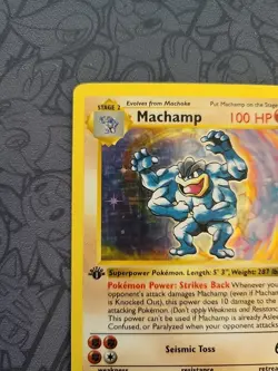 Pokemon: Machamp 1st Edition Shadowless #8/102 Holo Rare Base Set 1999 WOTC - LP - Image 3