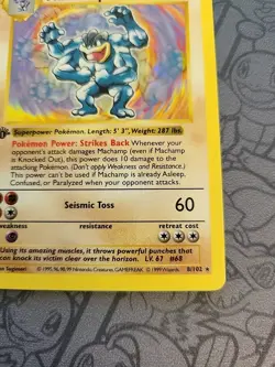 Pokemon: Machamp 1st Edition Shadowless #8/102 Holo Rare Base Set 1999 WOTC - LP - Image 5