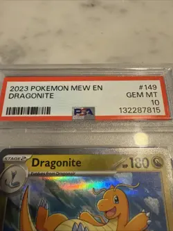2023 Pokemon Dragonite 149/165 PSA 10 - Scarlet & Violet 151- Holo Rare- Mew EN - Image 3