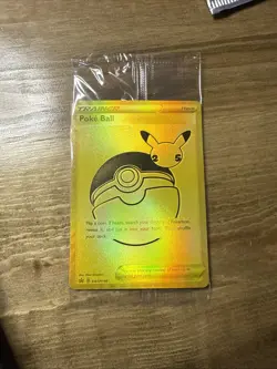 Pokemon Poke Ball SWSH146 Celebrations Full Art Gold Holofoil Promo SEALED - Image 1