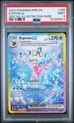 2025 POKEMON PRE EN-PRISMATIC EVOLUTIONS #155 ESPEON EX PSA 9 - Image 1