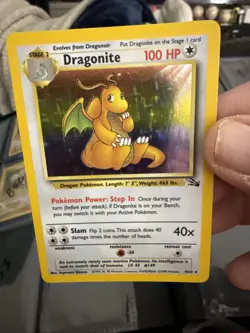 Pokemon TCG Dragonite Card 4/62 Fossil, Unlimited, Vintage, Holo, LP NM B52 - Image 2