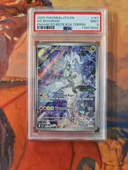2025 Pokemon Jtg En Ns Reshiram Enhanced Bster Box Topper Psa 9 - Image 1