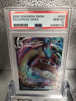 Lapras VMAX 50/202 Sword & Shield Base Set English Pokemon GEM MT PSA 10 - Image 2
