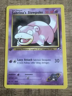 Pokemon TCG Sabrina's Slowpoke Gym Heroes 1st Edition 95/132 NM/LP - Image 1