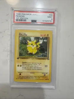 Pikachu 60/64 - 1st Edition Pokemon Jungle PSA 9 Mint 1999 - Image 1
