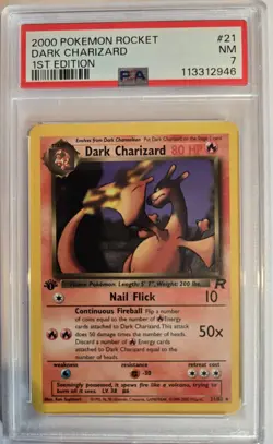 Dark Charizard - 21/82 Pokemon PSA 7 - 1st Edition Non-Holo - Image 1