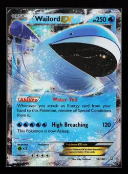 Wailord EX 38/160 Ultra Rare XY - Primal Clash Pokemon Card - Image 1