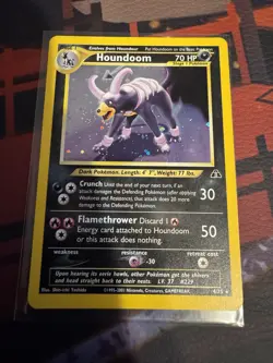 Pokemon TCG Neo Discovery Houndoom 4/75 Unlimited Holo Rare Card - Image 1