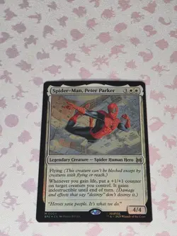 MTG Magic 0004 Spider-Man Peter Parker Foil Mythic Card Eternal Legendary - Image 1