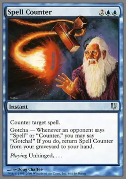 MTG Magic the Gathering Spell Counter (46/169) Unhinged LP - Image 1
