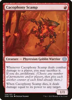 MTG Magic the Gathering Cacophony Scamp (124/530) Phyrexia All Will Be One NM - Image 1