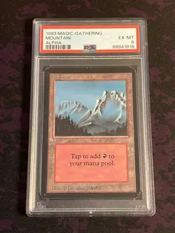 Alpha Mountain (Blue Sky) PSA 6 Vintage MTG Magic The Gathering - Image 1