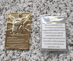 Pikachu 1999 Pokemon 23K Gold-Plated Burger King Nintendo Promotional Card & COA - Image 2