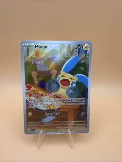 Pokemon TCG Minun 194/182 Paradox Rift Full Art Ultra Rare Holo Card - Image 1