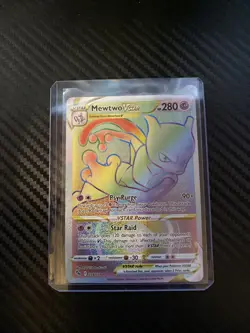 Pokemon Go Mewtwo VSTAR TCG Card Rainbow Secret Rare 079/078 Mint Condition - Image 1