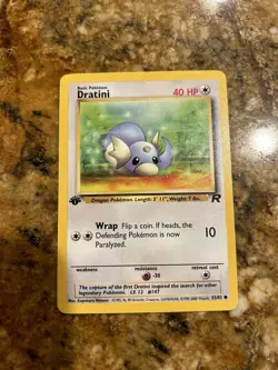 1st Edition Dratini 53/82 Team Rocket Set Rare Vintage Pokemon Card - NM - Image 1
