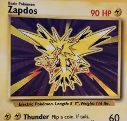 Zapdos 16/102 Base Set Unlimited Holo Pokemon TCG card MP - Image 4