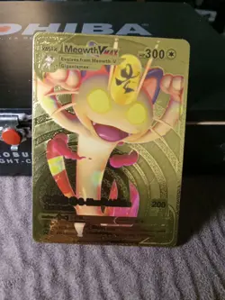Pokemon Meowth VMAX HP300 Gold Foil Fan Art Card SWSH005 PROMO - Image 1