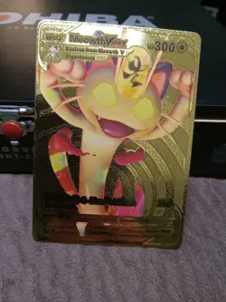 Pokemon Meowth VMAX HP300 Gold Foil Fan Art Card SWSH005 PROMO - Image 2