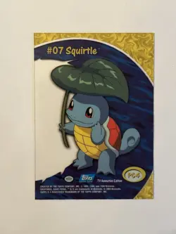 Squirtle #07 PC4 Clear TOPPS 1999 TV Animation Blue Logo Acryllic Pokemon - Image 2