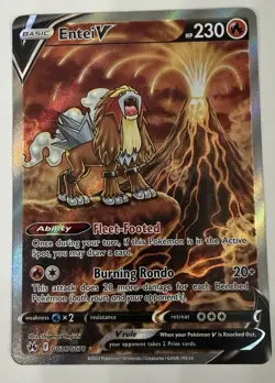 Pokemon Entei v Holo Ultra Rare TCG Card Crown Zenith Galarian Gallery GG36/GG70 - Image 1