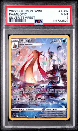 2022 POKEMON SWORD & SHIELD SILVER TEMPEST #TG02 FULL ART/MILOTIC PSA 9 - Image 1