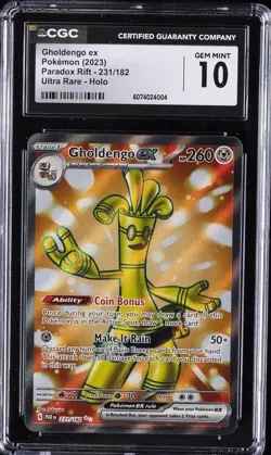 2023 POKEMON PARADOX RIFT - ULTRA RARE - HOLO GHOLDENGO EX CGC 10 GEM MINT - Image 1
