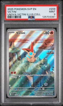 2025 POKEMON SVP EN-SV BLACK STAR PROMO #208 VICTINI PSA 9 - Image 1