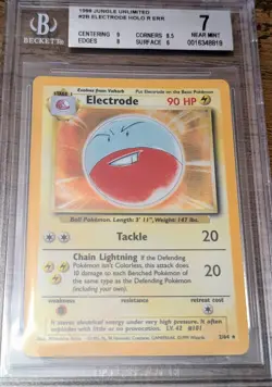 Beckett 7 Electrode Pokemon Holo WOTC 2/64 Jungle Set #2 Rare 1999 (no symbol) - Image 2