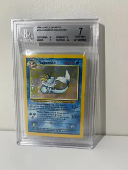 Beckett 7 Vaporeon Pokemon Holo WOTC 12/64 Jungle Set Rare 1999 (no symbol) - Image 1