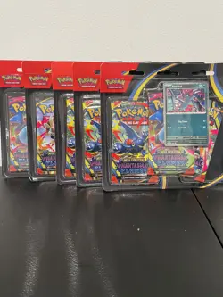 SEALED LOT OF 5 Pokemon Phantasmal Flames Sneasel & Weavile 3-Pack Blisters - Image 1