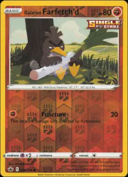 Pokemon - Galarian Farfetch'd #078/198 - SWSH06: Chilling Reign Reverse Holo - Image 1