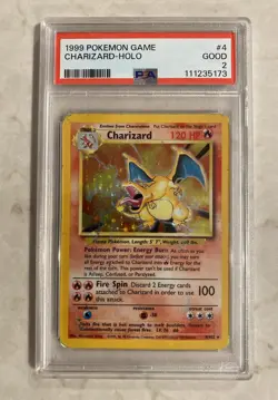 Pokemon Charizard 004/102 Base Set Holo - PSA Graded 2 - Image 1
