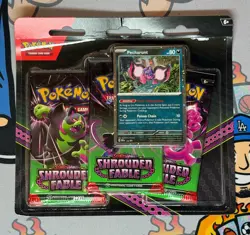 Pokemon Scarlet & Violet Shrouded Fable 3 Pack Blister SEALED Pecharunt promo - Image 1